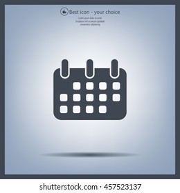 Calendar icon, vector illustration. Flat design style