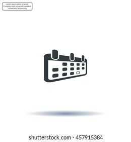 Calendar icon, vector illustration. Flat design style