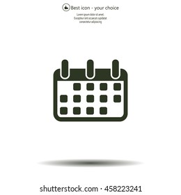 Calendar icon, vector illustration. Flat design style