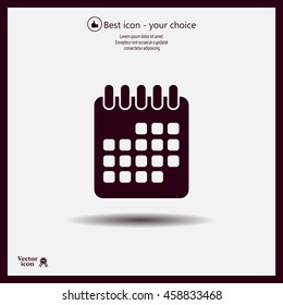 Calendar icon, vector illustration. Flat design style