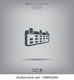 Calendar icon, vector illustration. Flat design style