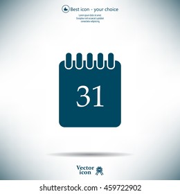 Calendar icon, vector illustration. Flat design style
