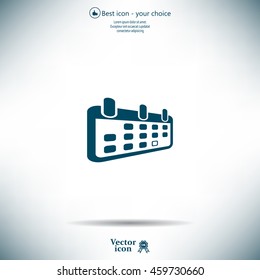 Calendar icon, vector illustration. Flat design style