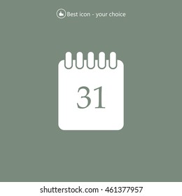 Calendar icon, vector illustration. Flat design style