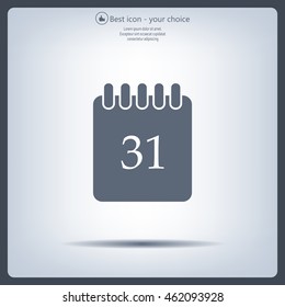 Calendar icon, vector illustration. Flat design style