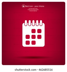 Calendar icon, vector illustration. Flat design style