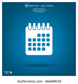 Calendar icon, vector illustration. Flat design style