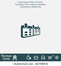 Calendar icon, vector illustration. Flat design style