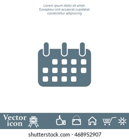 Calendar icon, vector illustration. Flat design style