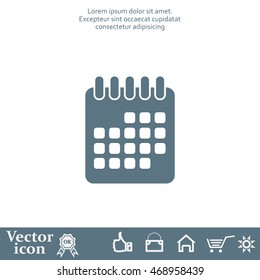 Calendar icon, vector illustration. Flat design style
