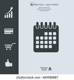 Calendar icon, vector illustration. Flat design style