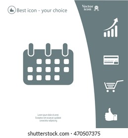 Calendar icon, vector illustration. Flat design style
