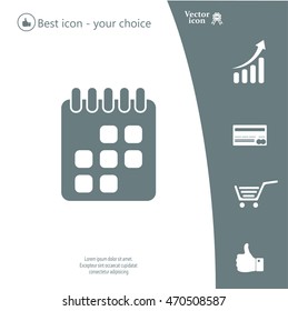 Calendar icon, vector illustration. Flat design style
