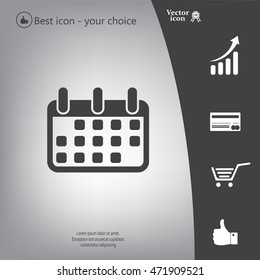 Calendar icon, vector illustration. Flat design style