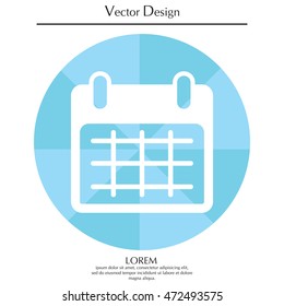 Calendar icon, vector illustration. Flat design style