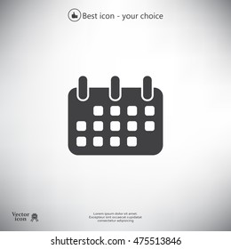 Calendar icon, vector illustration. Flat design style