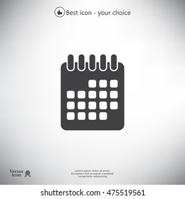 Calendar icon, vector illustration. Flat design style