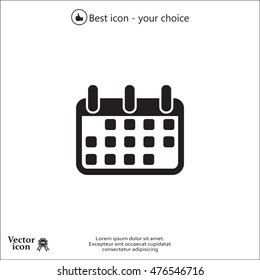 Calendar icon, vector illustration. Flat design style