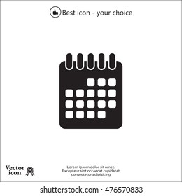 Calendar icon, vector illustration. Flat design style