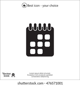 Calendar icon, vector illustration. Flat design style