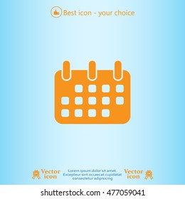 Calendar icon, vector illustration. Flat design style