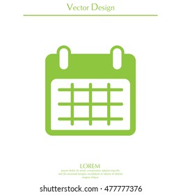 Calendar icon, vector illustration. Flat design style