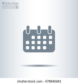Calendar icon, vector illustration. Flat design style