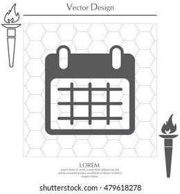 Calendar icon, vector illustration. Flat design style
