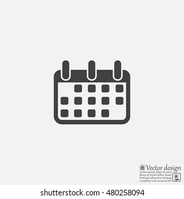 Calendar icon, vector illustration. Flat design style