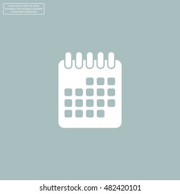 Calendar icon, vector illustration. Flat design style