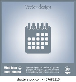 Calendar icon, vector illustration. Flat design style