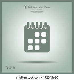 Calendar icon, vector illustration. Flat design style