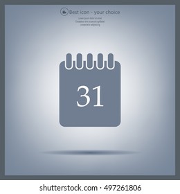 Calendar icon, vector illustration. Flat design style
