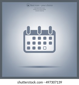 Calendar icon, vector illustration. Flat design style