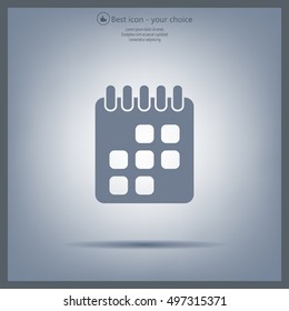 Calendar icon, vector illustration. Flat design style