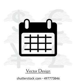 Calendar icon, vector illustration. Flat design style