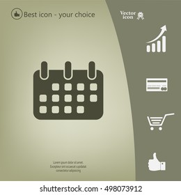 Calendar icon, vector illustration. Flat design style