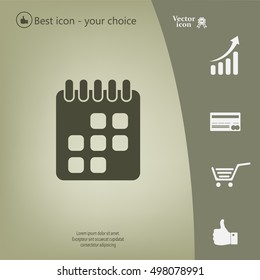 Calendar icon, vector illustration. Flat design style