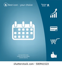 Calendar icon, vector illustration. Flat design style