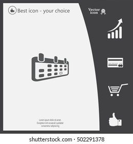 Calendar icon, vector illustration. Flat design style