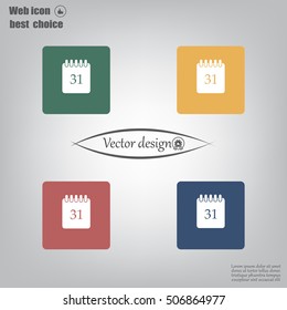 Calendar icon, vector illustration. Flat design style