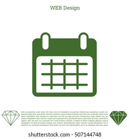 Calendar icon, vector illustration. Flat design style