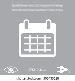 Calendar icon, vector illustration. Flat design style