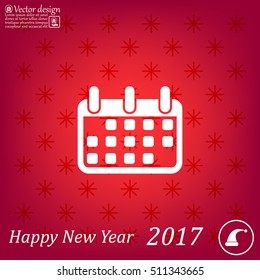 Calendar icon, vector illustration. Flat design style