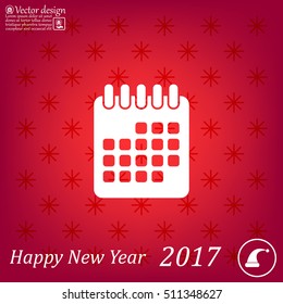 Calendar icon, vector illustration. Flat design style