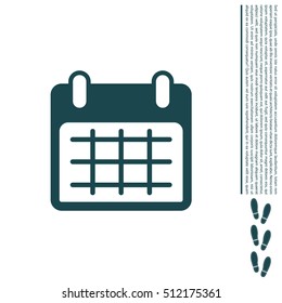 Calendar icon, vector illustration. Flat design style