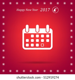 Calendar icon, vector illustration. Flat design style