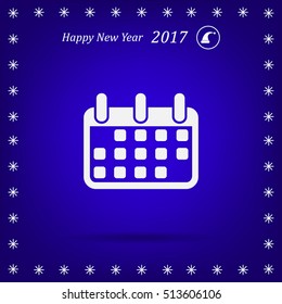 Calendar icon, vector illustration. Flat design style