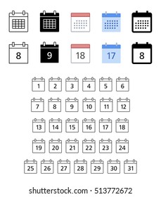 Calendar icon, vector illustration. Flat design style