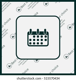 Calendar icon, vector illustration. Flat design style